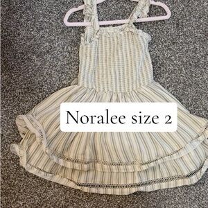 Noralee Kids Striped Ruffle Sundress in Beige